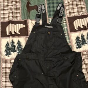 Black Bib Overalls with Logo Straps